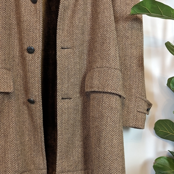 Land-N-Lakes | Vintage | 1960s | Minnesota | Tweed + Faux Fur Wool Overcoat - Picture 6 of 15